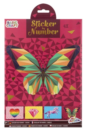 Papírová intarzie podle čísel, A4- motýl