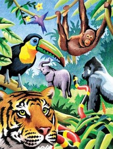 Malování podle čísel PASTELKAMI - Džungle