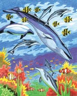 Malování podle čísel PASTELKAMI - Delfíni