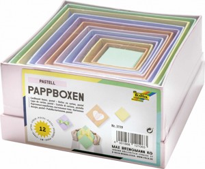 Kartonové krabičky - pastelové,12 ks