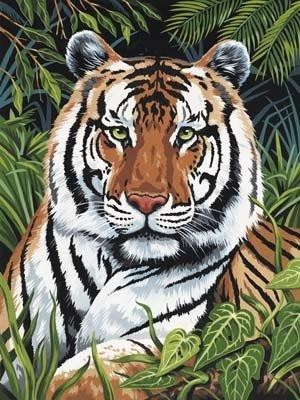 Malování podle čísel - Junior 22x30cm Tygr v trávě