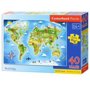 Puzzle CASTORLAND - 40 MAXI Mapa světa