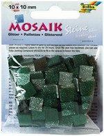 Mozaika odlehčená třpytivá 10x10mm- zelená