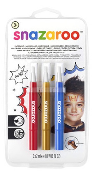Štětce "brush pen" naplněné barvou na obličej