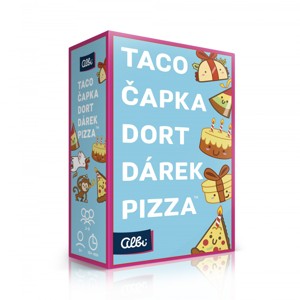 Karetní hra - ALBI Taco, čapka, dort, dárek, pizza