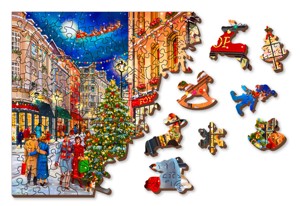 Dřevěné puzzle - Vánoční ulice XL 750 dílků